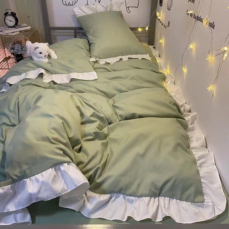 Lace Single Bed Three-piece Quilt Cover Sheet Pillowcase Princess Wind Bedding Set