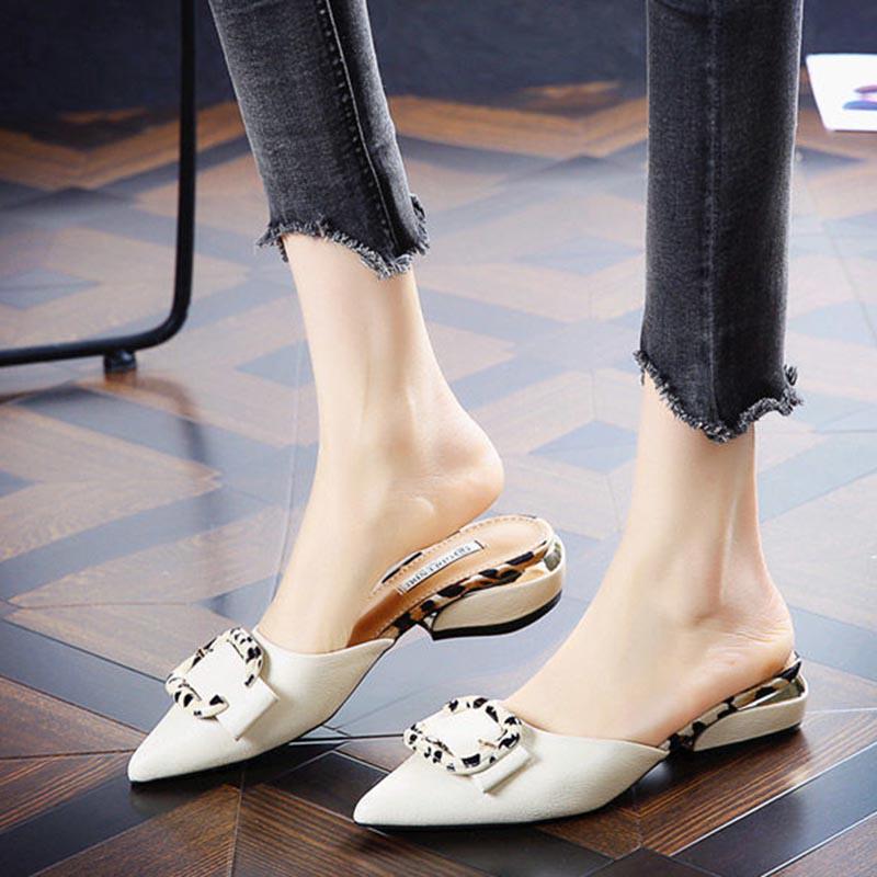 35-39 Summer Women All-match Shiny Slippers Outdoor Diamond High Heels Bohemian Beach Wear-resistant Non-slip Office Lady Pointed Sandals
