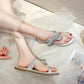 Slippers Women's Outer Wear Fashion Summer Flat Bow Rhinestone Flip-flop Sandals and Slippers