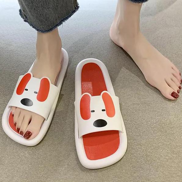 Women Summer Slippers Tasteless Antiskid Indoor Soft Bottom Slippers Non Slip Cartoon Outdoor Casual Slippers