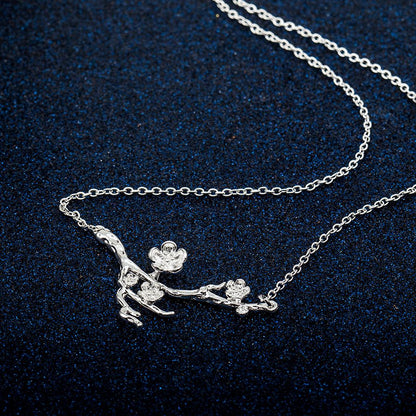 Fashion Ethnic Style Necklace Plum Blossom Branch Necklace Clavicle Chain Flower Ornament
