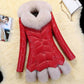 Autumn and Winter Women's Mid-length Leather Fur Coat Large Size Slim Thickened Slim Cotton Coat