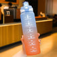 Gradient Color Plastic Water Cup Women's Summer Portable Cover 1000ml Large-capacity Cup Drop-resistant Simple Plastic Cup Men