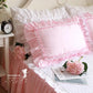 Two-pack Princess Lace Cotton Pillowcases Double Ruffle Pillowcases