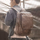 Vintage Laptop Leather Backpacks for School Bags Men Travel Leisure Backpacks Casual Bag Schoolbags