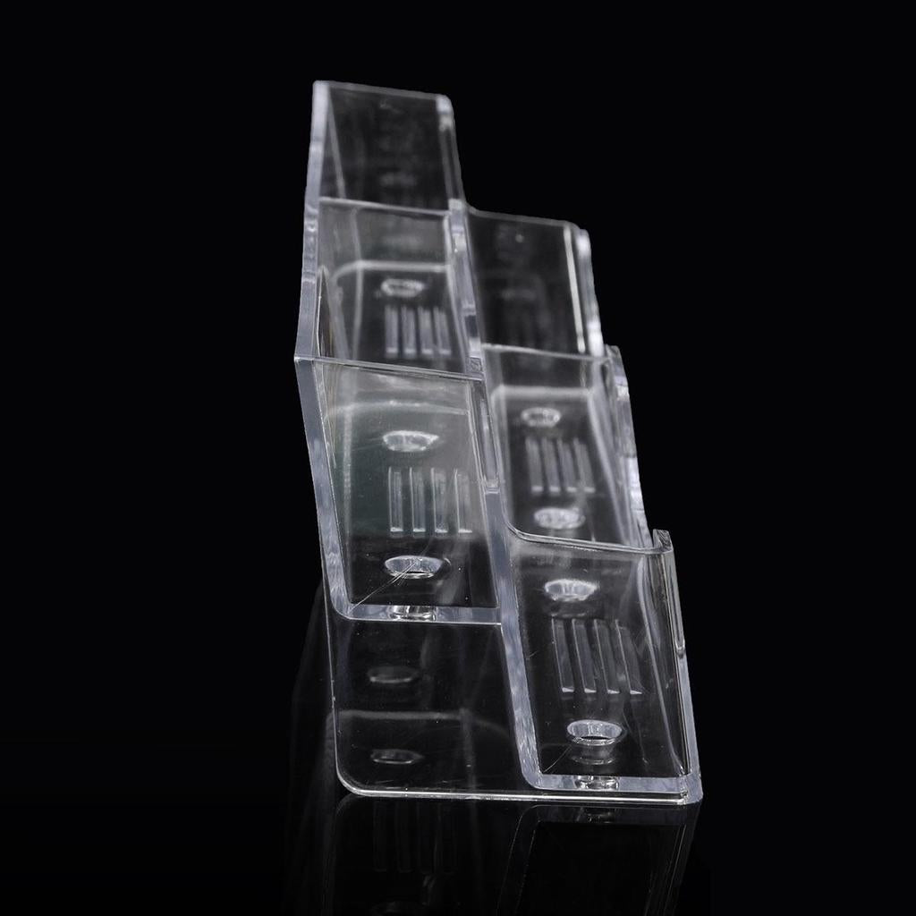 4 Pocket Business ID Card Holder Acrylic Desk Stand Display Desktop Office Home