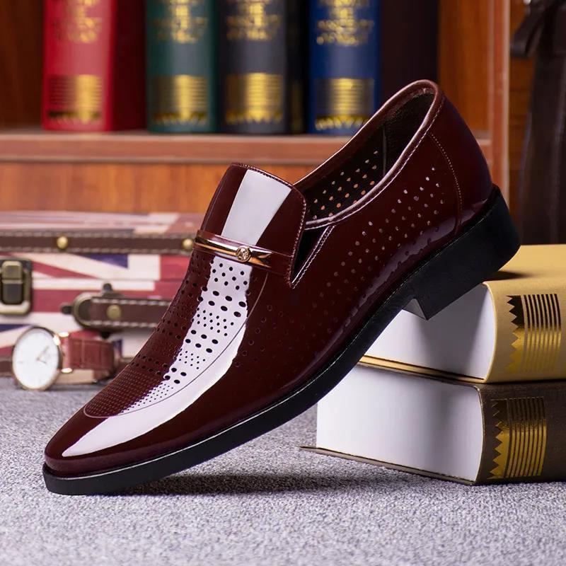 Summer Men's Shoes Busines Hollow Out Casual Men's Shoes Vintage Design Men's Casual Leather Shoes