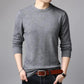 Men's Autumn and Winter Round Neck Cotton Sweater Loose Solid Color Long-sleeved Casual Bottoming Shirt Male Warm Top Knitted Classic Pullover Sweater