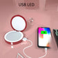 Multifunctional Makeup Mirror Ladies Portable USB Rechargeable LED Folding Light Convenient Small Mirror Beauty Makeup Mirror
