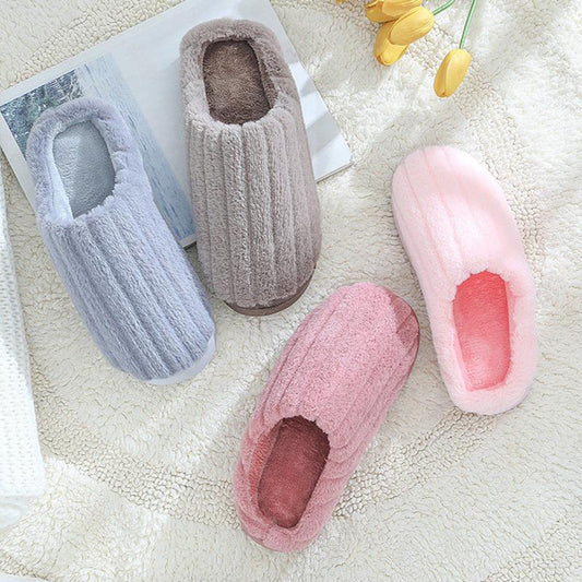 Autumn and Winter Home Indoor Warmth Couple Plush Household Non-slip Platform Confinement Shoes