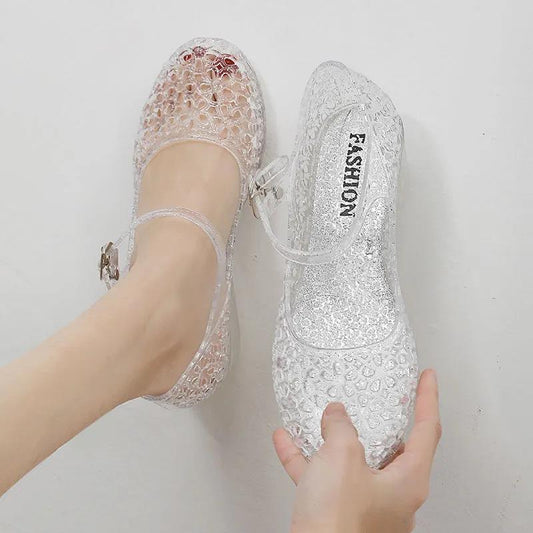 Crystal Sandals Are Soft Non-slip Wear-resistant Women's Sandals All-match Women's Shoes Wedge Heels Women's Sandals