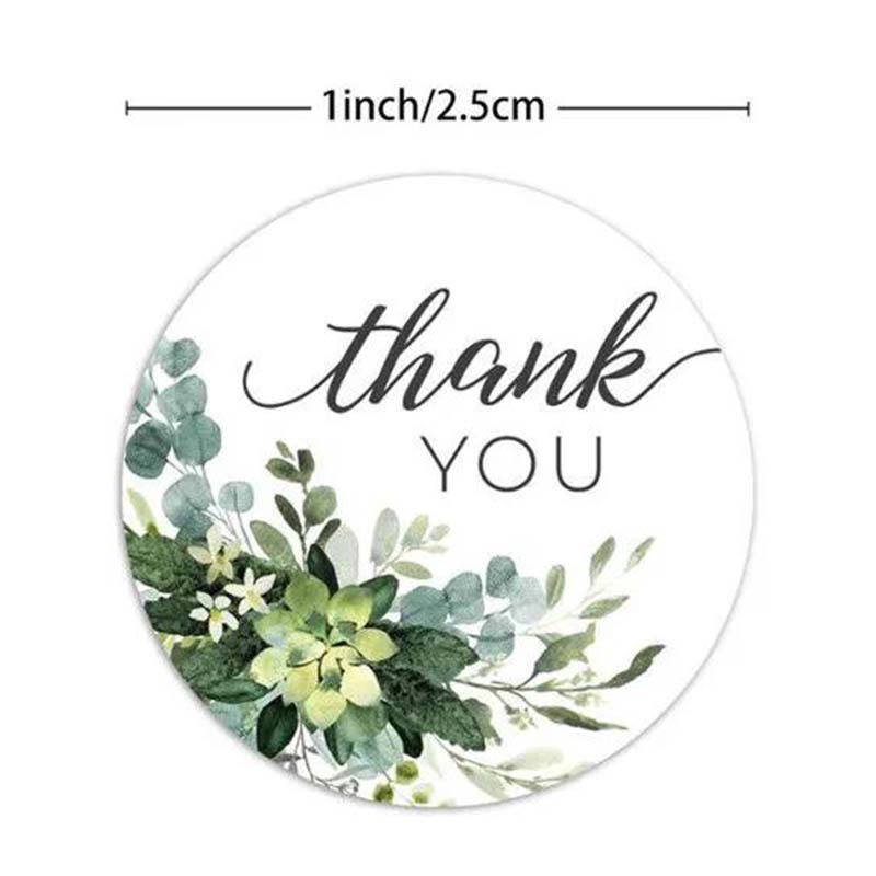 500 Pcs Round Flowers Thank You Sticker Roll Sealing Stickers 8 Patterns Holiday Gift Decoration Stationery Stickers