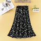 Summer Floral Printed Chiffon Women's Skirt High Waist A-line Long Skirts Female Casual Lady Skirt