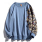 Stitching Round Neck Sweater Men and Women Loose Couple Tops Harajuku Fashion