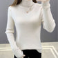 Half Turtleneck Button Sweater Women's Large Size Loose Pullover Bottoming Shirt Thickened Warm Knit Sweater