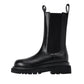 Chelsea Boots 35-43 Plus Size Thick Martin Boots Woman British Style Thick Bottom Boots Hood Boots Single Boots Black Leather Boots
