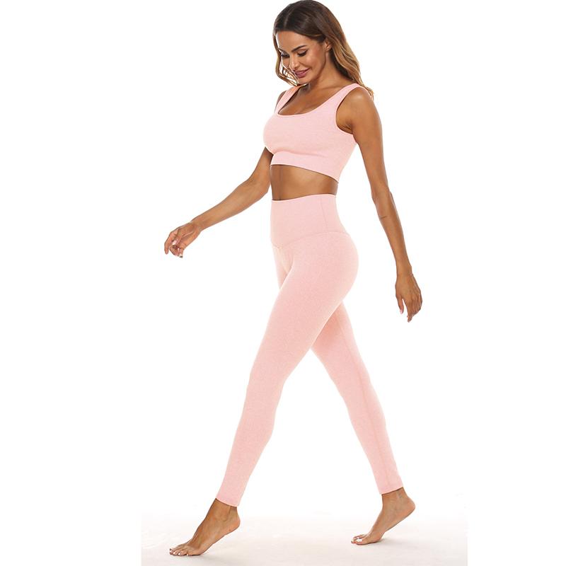 Women's Yoga Clothing Set Seamless Thread U-Shaped Beautiful Back Sports Bra Tight Hip Lift Yoga Pants Set Gym Training Set Sports Suit