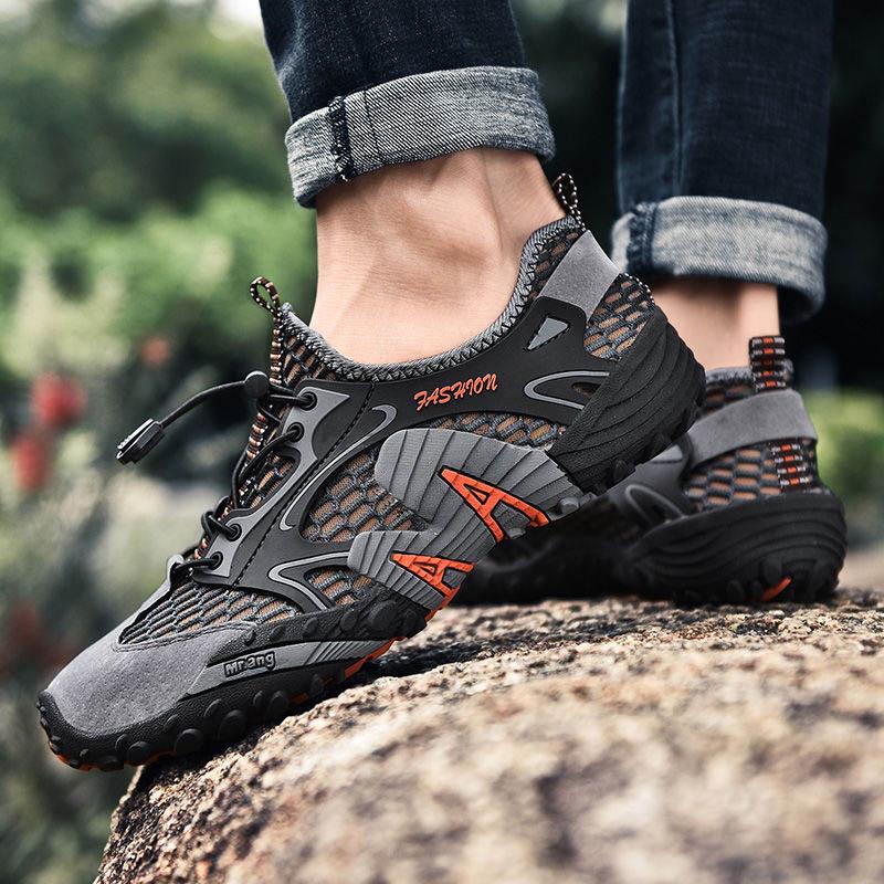 Plus Size 38-48 Summer Men Sneakers Hiking Shoes Lightweight Breathable Basketball Running Shoes Deodorant Waterproof Mesh Shoes