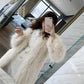 Fashion Imitation Raccoon Fur Woven Fur Coat Female Mid-length Fur Coat