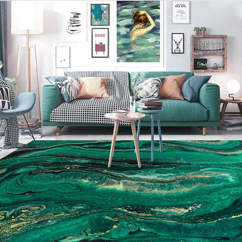 Home Carpet Nordic Modern Light Luxury Abstract Rock Pattern Carpet Kitchen Living Room Bedroom Bedside Non-slip Carpet Floor Mats