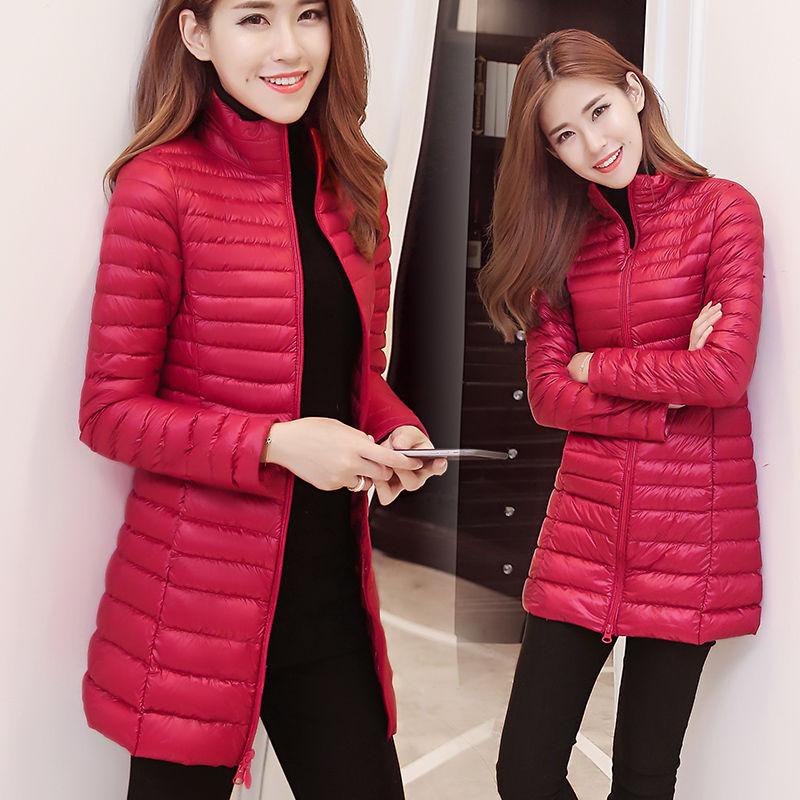 Winter Women Ultralight Thin Down Jacket White Duck Down Jackets Long Sleeve Warm Coat Parka Female Portable Outwear