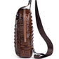 Crocodile Pattern Messenger Bag Chest Top Layer Cowhide All-match Sports Shoulder Bag Small Backpack Embossed Fashion Leather