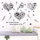 Flower bird dish heart wall stickers bedroom living room window study TV sofa background decoration