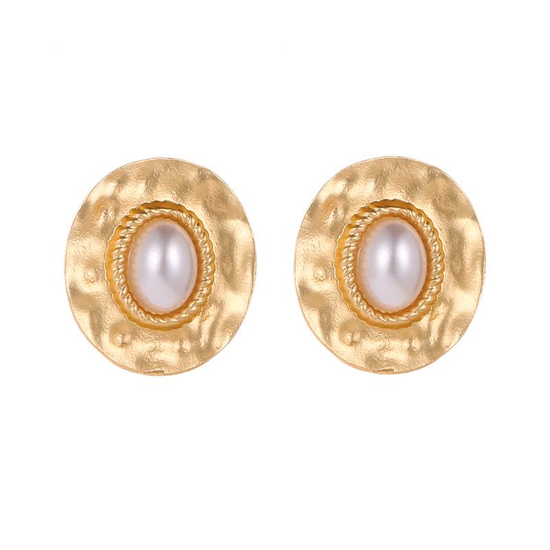 Earrings, Temperament Round Twisted Pearl Stud Earrings, Simple Versatile Earrings