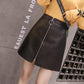 High Waist Leather Skirt Women Sexy Mini Bodycon Pencil Skirts Spring Front Zipper PU A-Line Skirt
