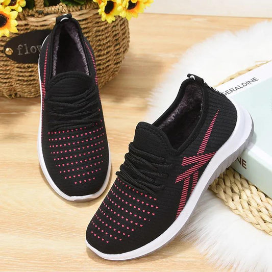 Winter Cotton Shoes Women Plus Velvet Thick Non-slip Rubber Sole Leisure Soft Sole Pedal Cotton Boots