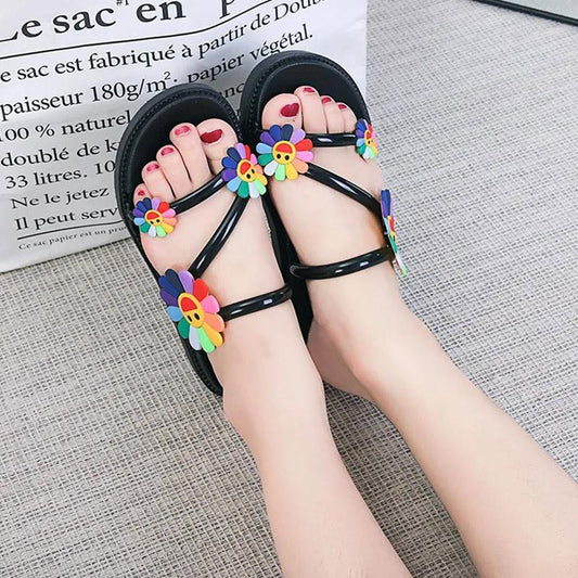 Ladies Slippers Summer Wear Soft-soled All-match Sandals and Slippers Female Students Out Thick-soled Non-slip Shoes
