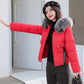 Women's Solid Color Down Jacket Mid-length Korean Loose Thick Coat Warm Cotton Coat Big Fur Collar Winter Clothes Quilted Coat