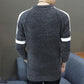 Sweater Men's Round Neck Autumn Striped Sweatershirts Thick Bottoming Shirt Trend Plus Fleece Sweater