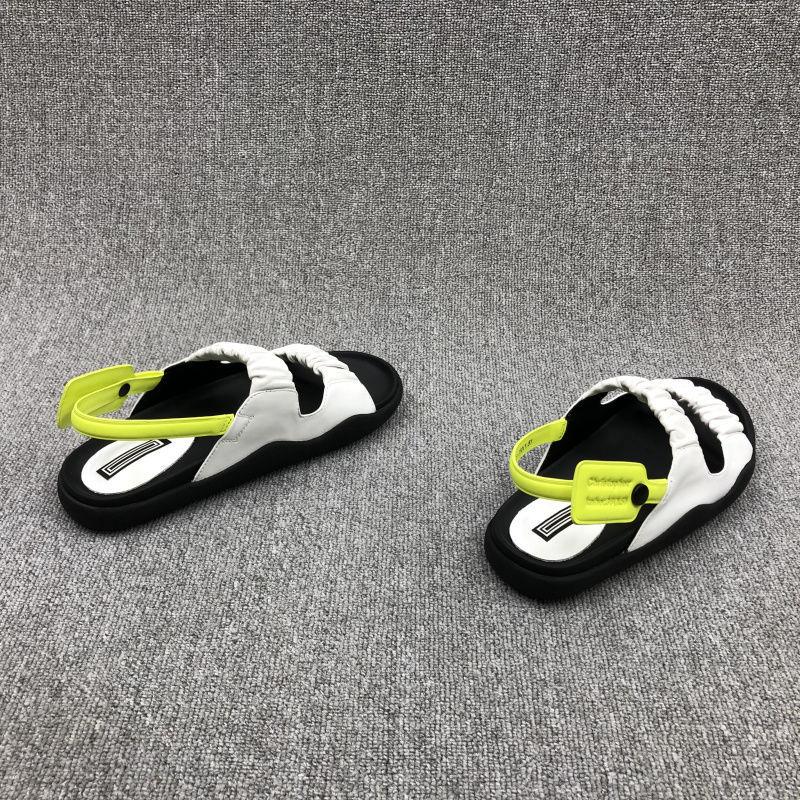 European Women's Shoes Summer Soft Leather Folds Color Matching Open Toe Flat Beach Sports Sandals Women