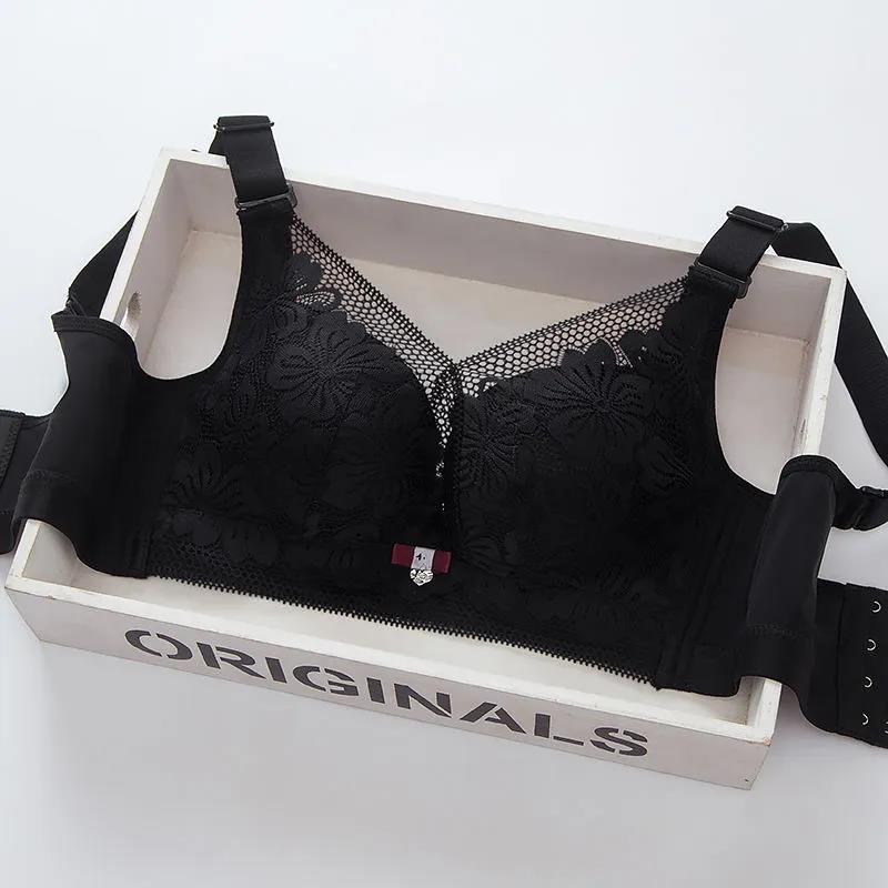 Thin Sexy Gather Up Support Full Cup No Steel Rings Receiving Side Breast Anti-sagging Women's Underwear Bra
