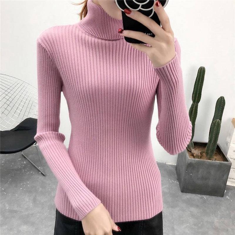 Turtleneck Sweater Women's Autumn and Winter Pullovers Slim Fit and Warm All-match Western Style Fashion Knitted Bottoming Shirt