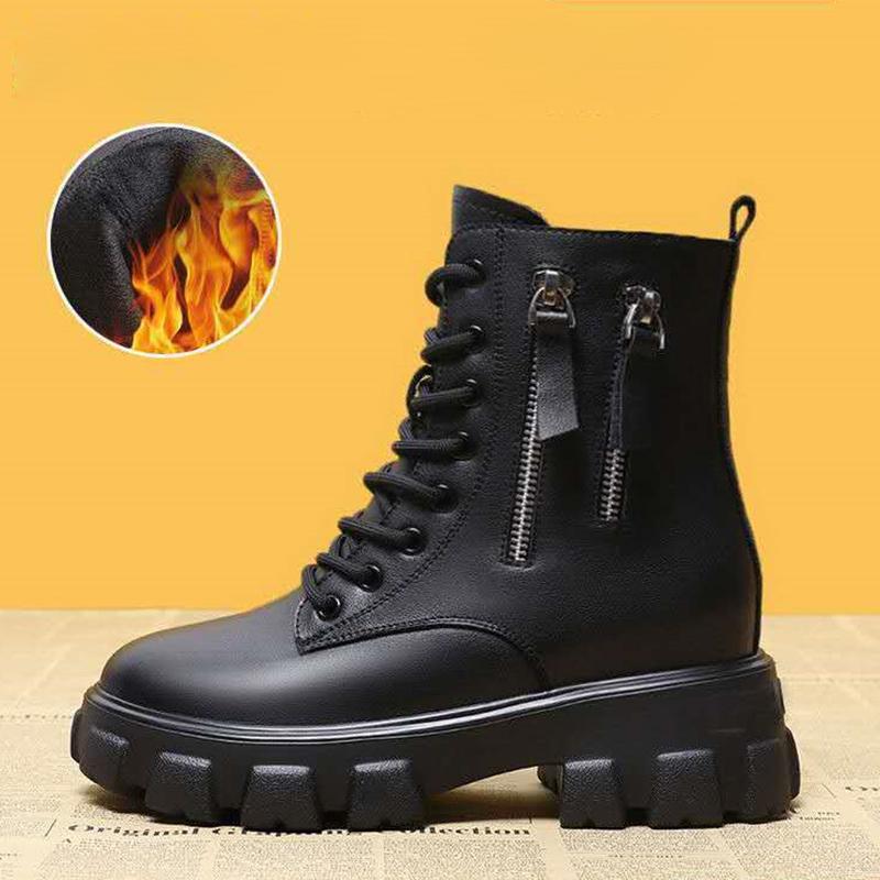 Girls Martin Boots Wild Plus Velvet Autumn and Winter Snow Thick-soled Short Boots Cotton Shoes