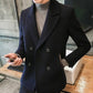 Fashion Trend Slim Men's Windbreaker Short Suit Collar Double-breasted Woolen British Style Wool Coat