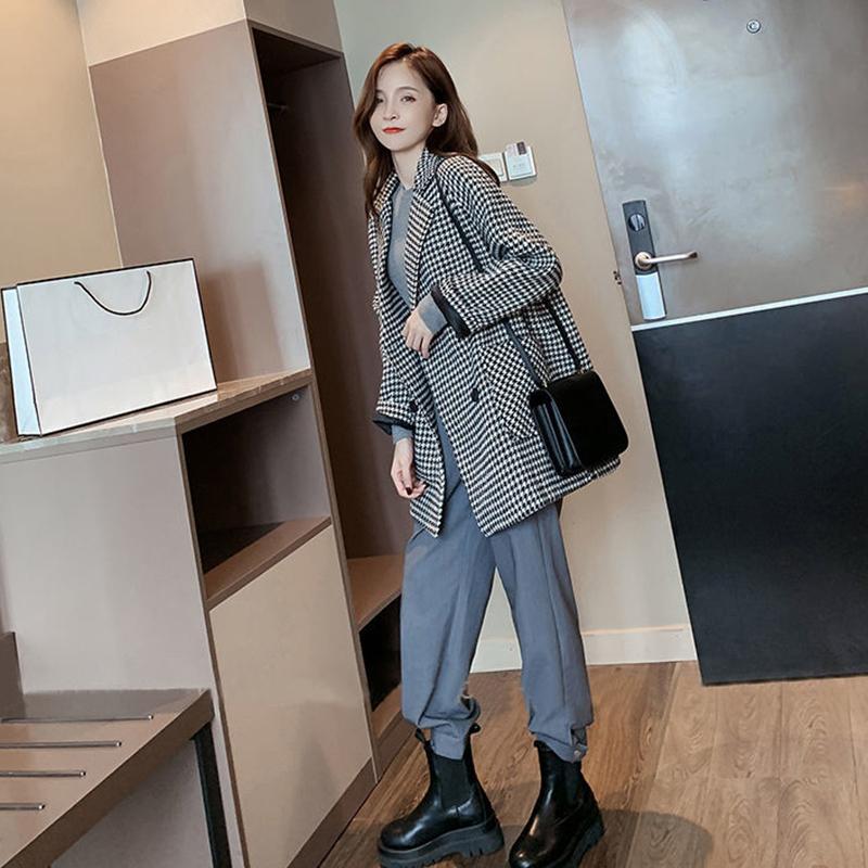 Fashion Autumn Women Plaid Blazers  Jackets Work Office Lady Suit Slim  Business Female Blazer Coat Talever