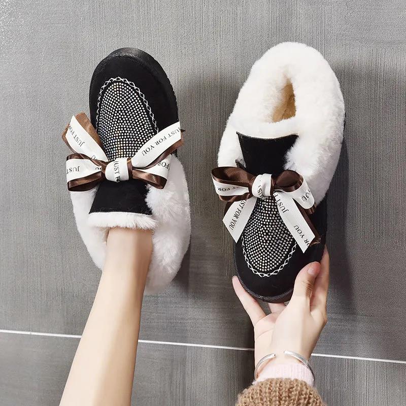 Snow Boots Double Ball Fashion Thickening Plus Velvet Warm Anti-skiing Boots Cotton Shoes