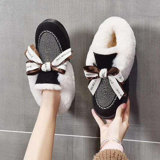 Snow Boots Double Ball Fashion Thickening Plus Velvet Warm Anti-skiing Boots Cotton Shoes