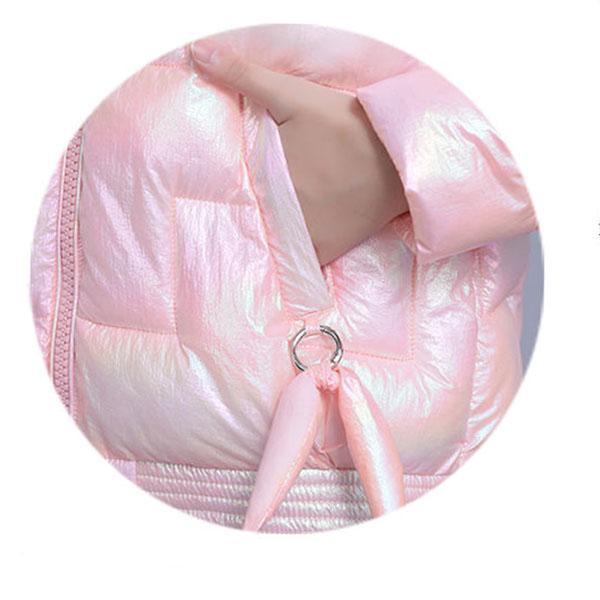 Winter Women Short Glossy Parkas Casual Female Thicken Warm Hooded  Coat Windproof and Rainproof Shiny Light weight Jackets