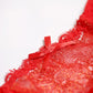 Ladies Gathered Up Bra Set Comfortable Sexy Lace Bow Hollow Out Transparent Panties Hanging Skirt Underwear Set Fascinated See-through Brassieres Set