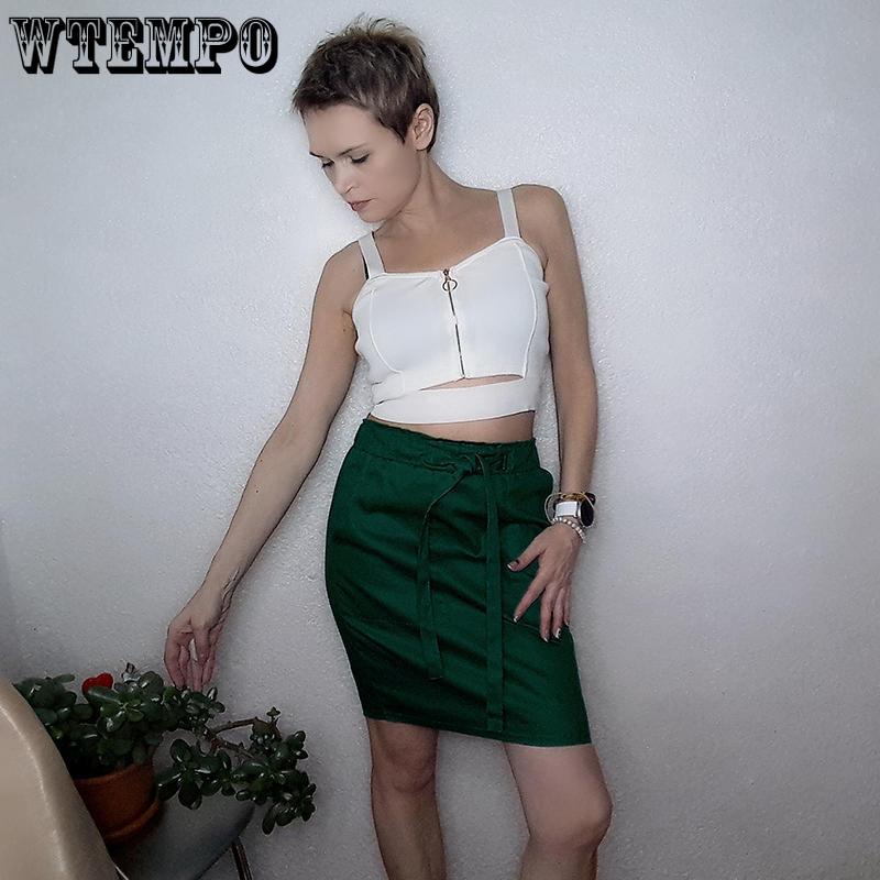 Cotton and Linen Short Skirt Summer Women's Casual High Waist Bow Loose Bag Hip Skirt with Pocket