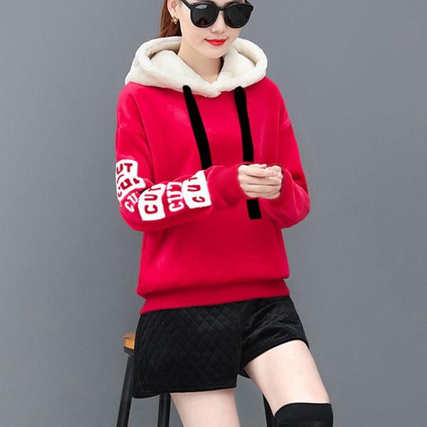 Autumn and Winter Thickening Fashion Sweater Female Print Student All-match Jacket Harajuku Jacket Tide