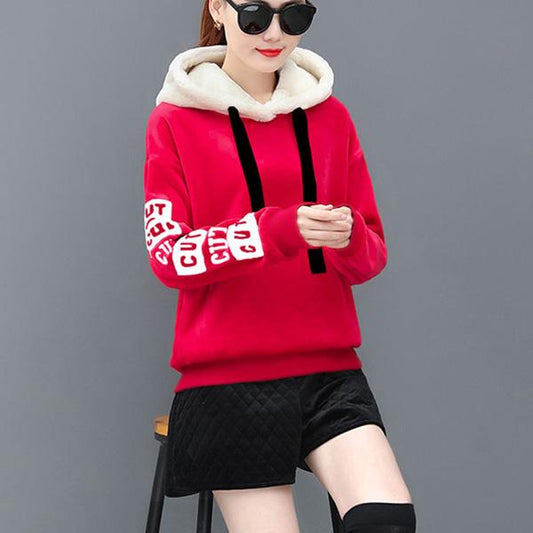 Autumn and Winter Thickening Fashion Sweater Female Print Student All-match Jacket Harajuku Jacket Tide