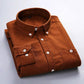 Corduroy Slim Fit Long Sleeve Shirt Men's Solid Color Casual Shirt Spring High Quality Pocket Lapel Shirt