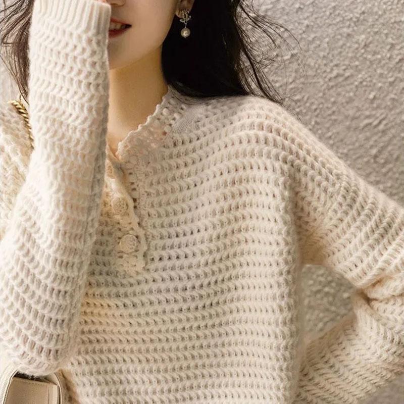 Sweater Women's Loose Lazy Wind Pullover Knitwear Korean Version Pure Color Ladies Style Tops Trending Sweater Autumn and Winter