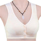 Middle-aged and Elderly Mothers No Steel Ring Front Buckle Cotton Bra Large Size Bra Middle-aged Cotton Underwear Vest-style Thin Section