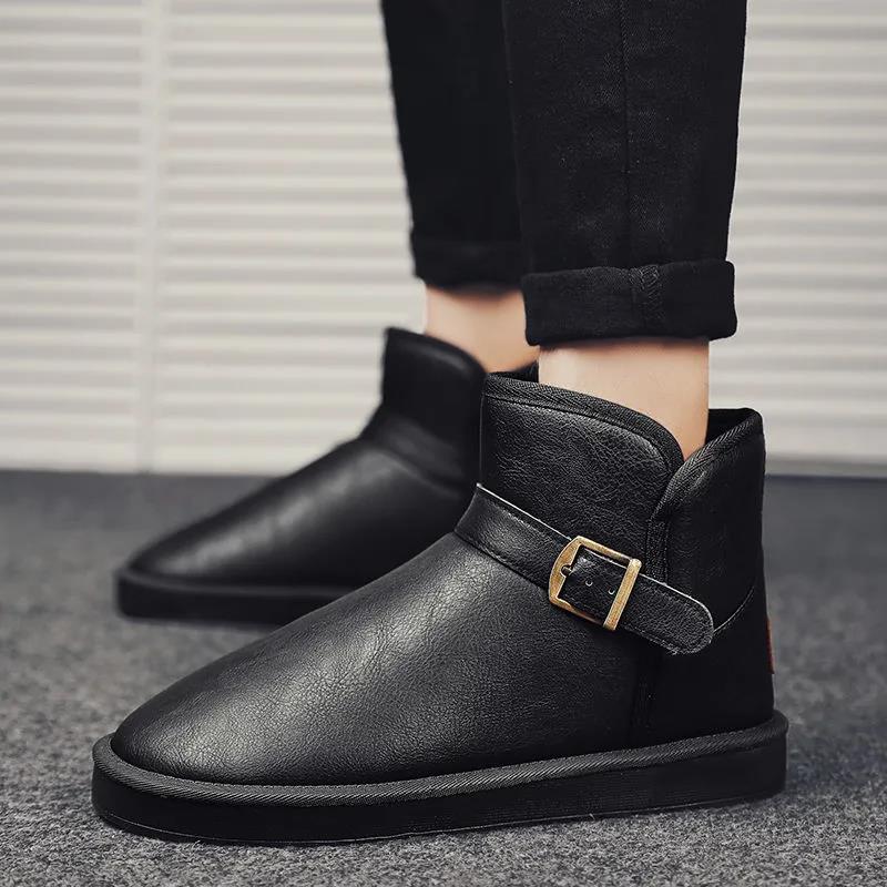 Snow Boots Men's Winter Warm Plus Velvet Men's Thick Waterproof Cotton Shoes Men's Shoes